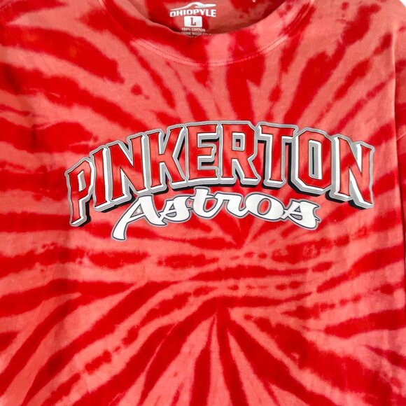 Ohiopyle Pinkerton Astros Red Tie-Dye Long Sleeve T-Shirt 100% Cotton Size L - Picture 5 of 6